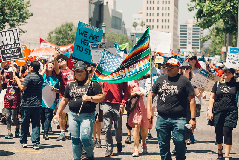 The issues raised in this report are not new, but the urgency is through the roof: This picture by Molly Adams of a worker's call for a rent strike in L.A. was taken in 2017.