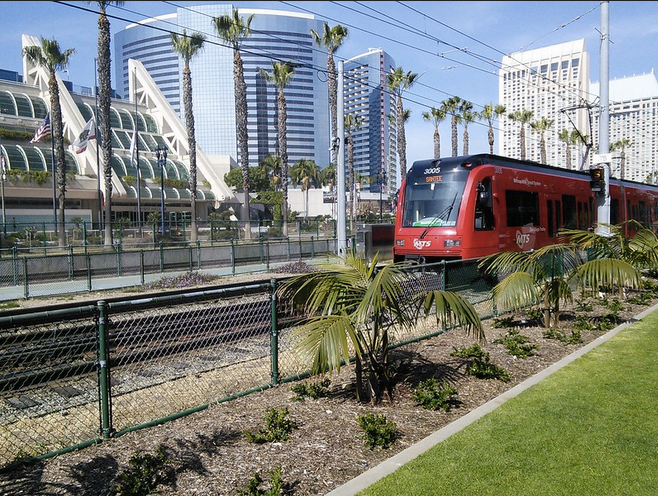 San Diego eliminated parking requirements in new developments near transit in 2019. Photo: Rupert Essinger / Esri
