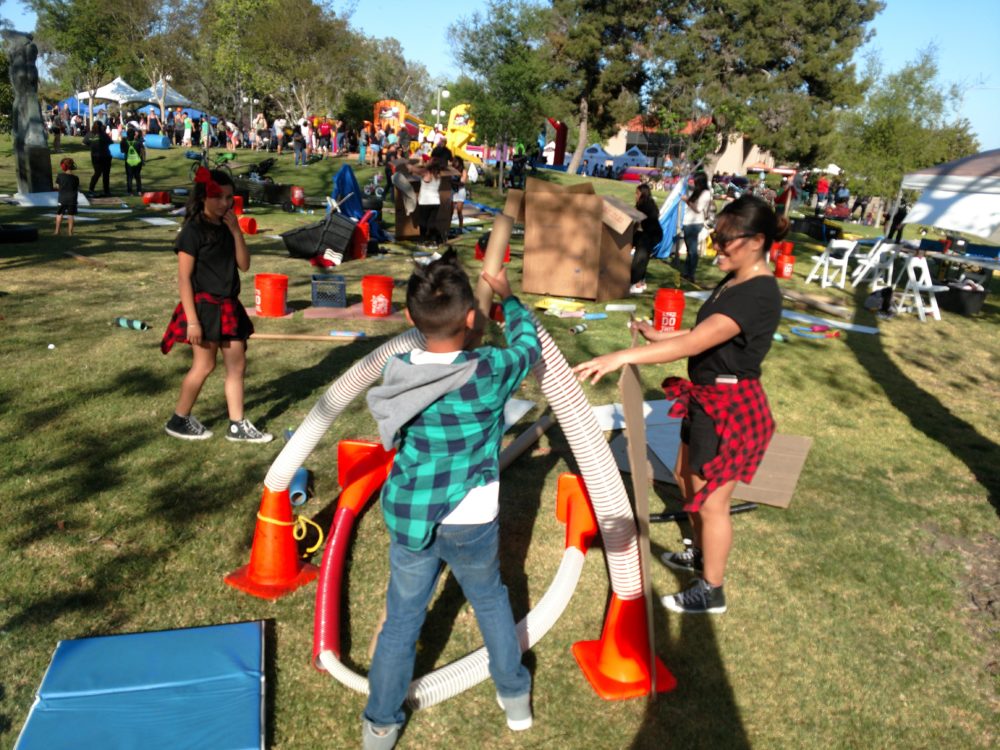Youth at play in Recess Revolution's site at Community Center Park.