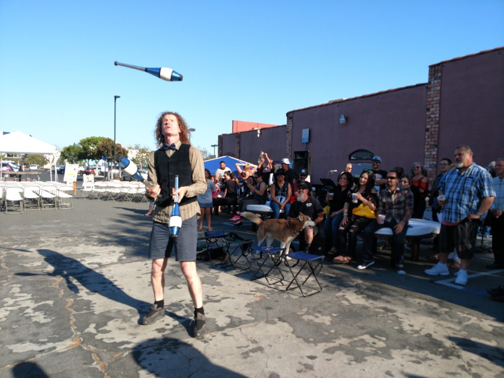 Performer at the downtown Garden Grove station on Main Street.