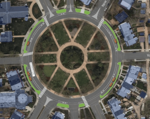In D.C., a One-Week Pilot Tests a Traffic Circle Redesign