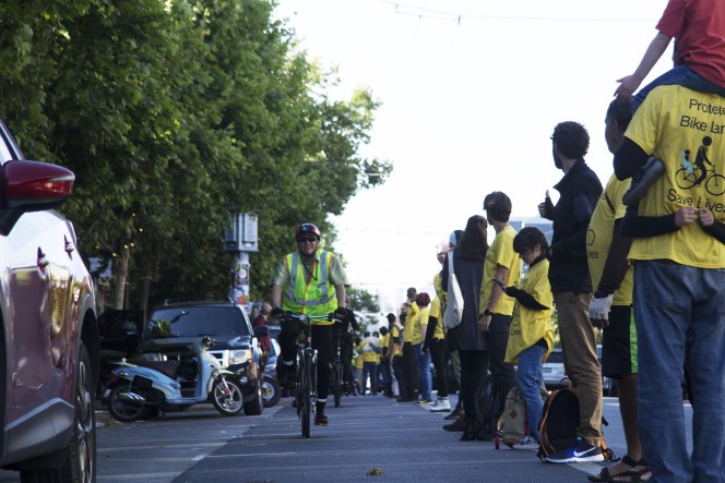 Valencia Human-Protected Bike Lane Protest #2