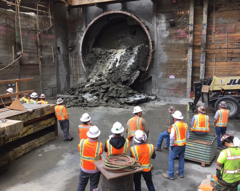 LA Metro Tunneling Machine Breaks Through