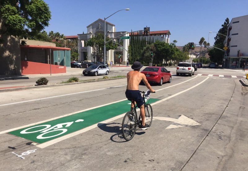 Eyes on the Street: Green Bike Lanes on Culver City’s Duquesne Avenue