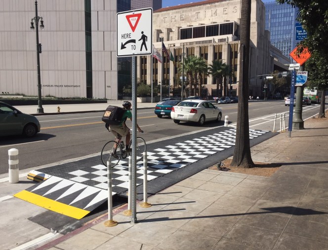 Eyes on the Street: Bus Platform Pilot on First Street in DTLA