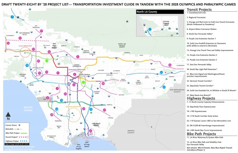 Draft Details Announced for “28 by 28” Metro Projects for L.A. Olympics