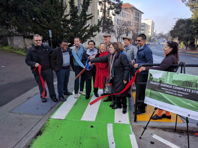 Berkeley Celebrates Hearst Avenue and Bancroft Way Protected Bike Lanes