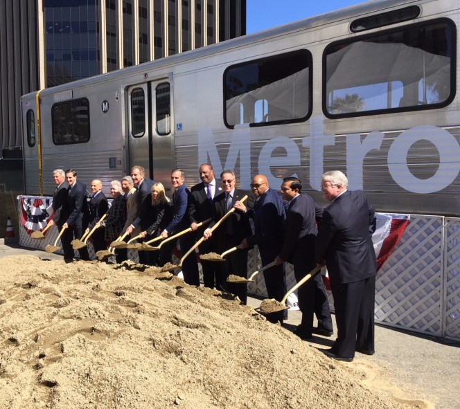 Leaders Break Ground on Metro Purple Line Subway to Century City