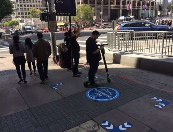 Eyes on the Street: L.A.’s New Sidewalk E-Scooter Parking Zones