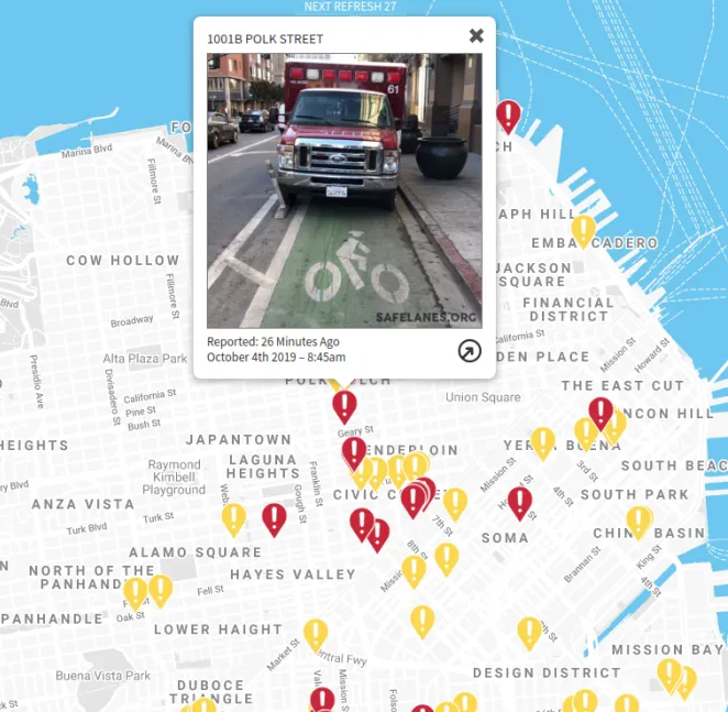 Weekend Roundup: Bike Lane Violations, Caltrain Biz Plan, Last Push on Caltrans Bill