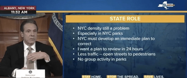 NY Gov. Demands City Give Some Streets to Pedestrians