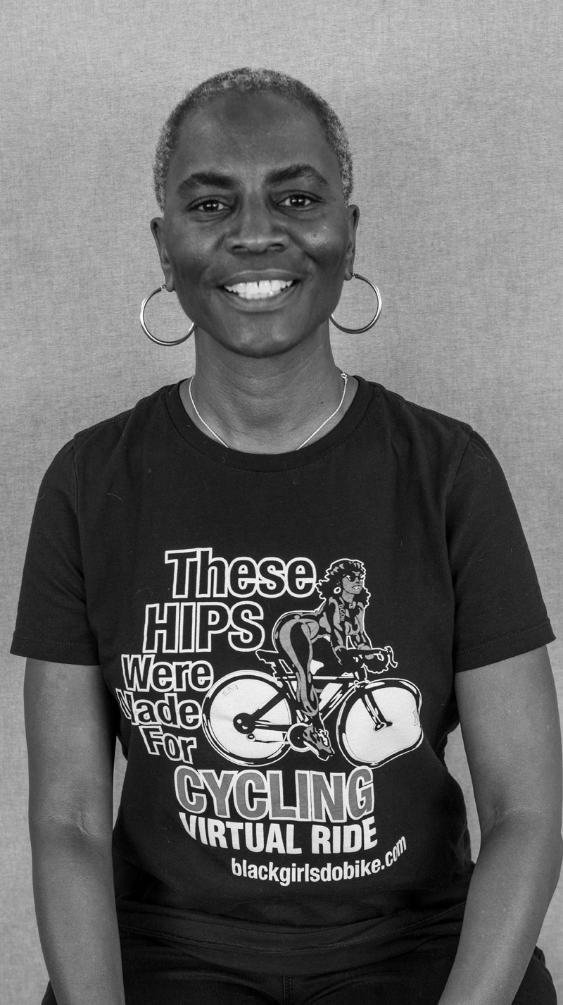 Denice W commutes 10.8 miles by bike. Photo by Angelica Rocha, Circulate San Diego