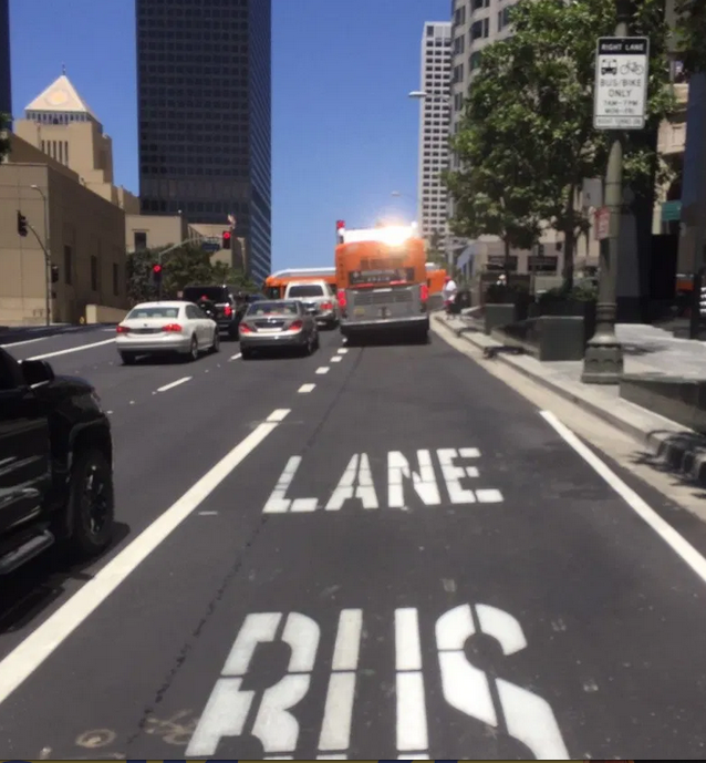 Eyes on the Street: New Bus and Bike Lanes in Progress in Downtown and South L.A.