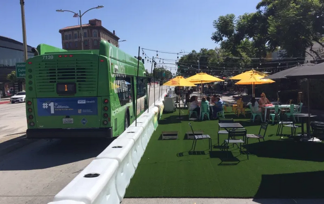 Eyes on the Street: Downtown Culver City Expanded Outdoor Dining, New Bus Lane