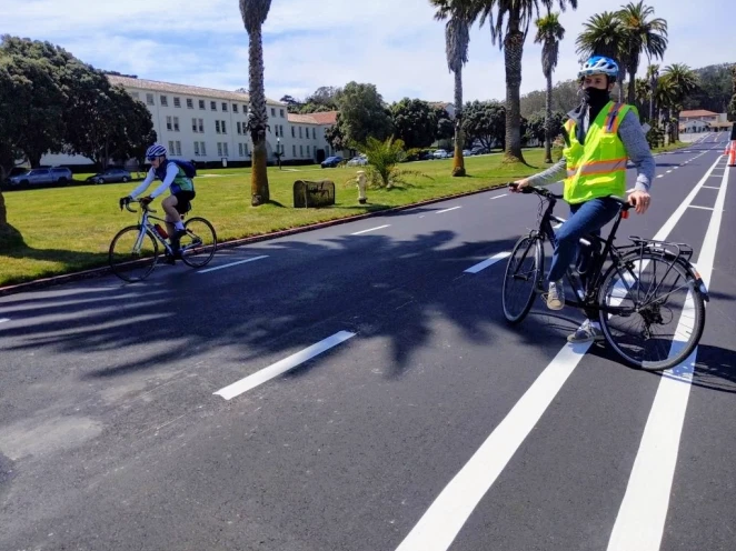 Eyes on the Street: Presidio’s “Advisory Bike Lanes”