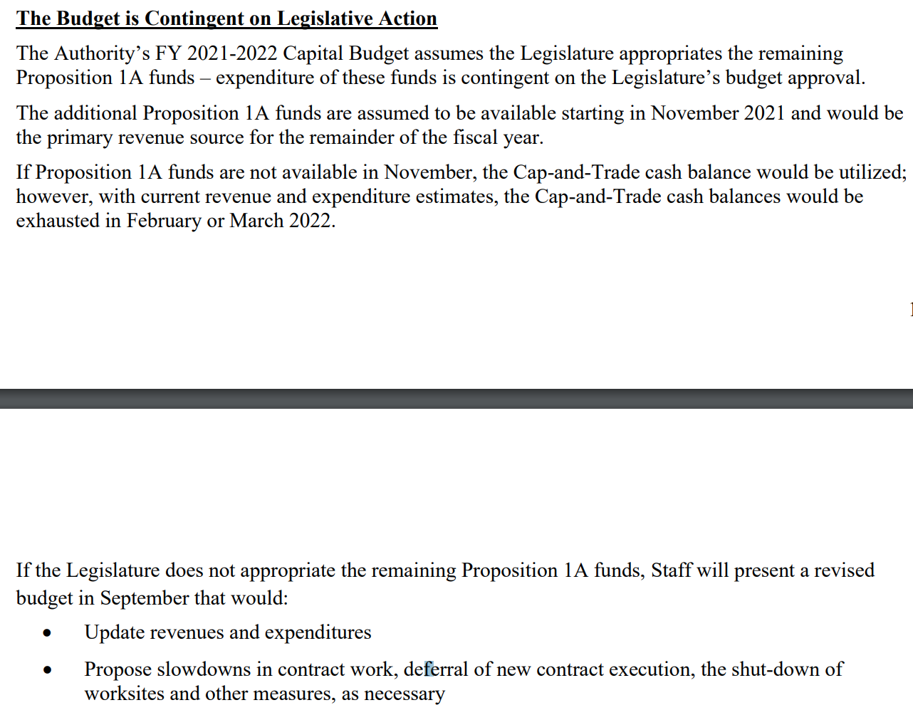 From the July 2021 budget update for the California High Speed Rail Authority Board of Directors.