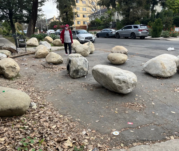 Eyes on the Street: Anti-Camping Rocks Block Ktown Sidewalk