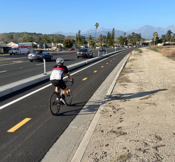 Pomona Opens Curb-Protected Two-Way Bikeway on Valley Boulevard