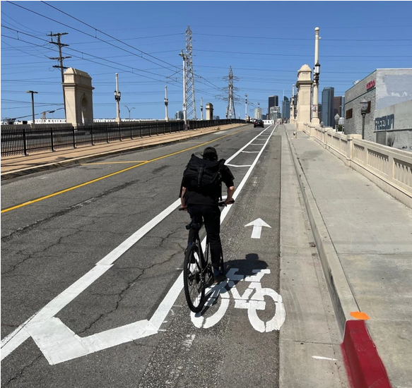 Eyes on the Street: New First Street Protected Bike Lane into DTLA