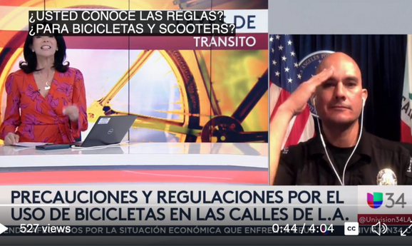 LAPD Peddles Misinformation about Sidewalk Biking to Spanish Speakers