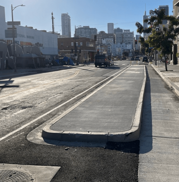 Eyes on the Street: 7th Street Curb-Protected Bike Lanes Under Construction