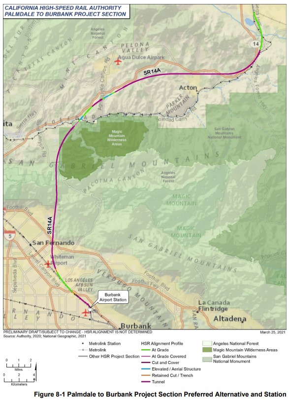 CAHSRA's preferred Palmdale-Burbank alignment