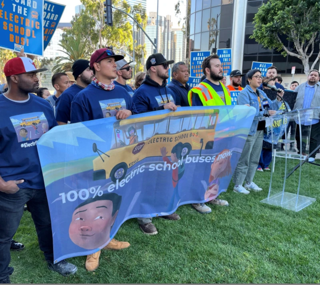 Coalition Rallies to Urge LAUSD to Electrify School Bus Fleet