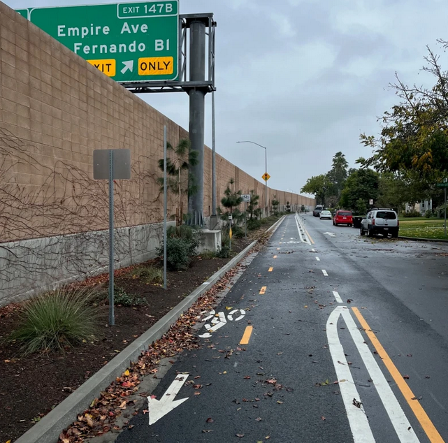 Eyes on the Street: Short Leland Way Protected Bikeway in Burbank