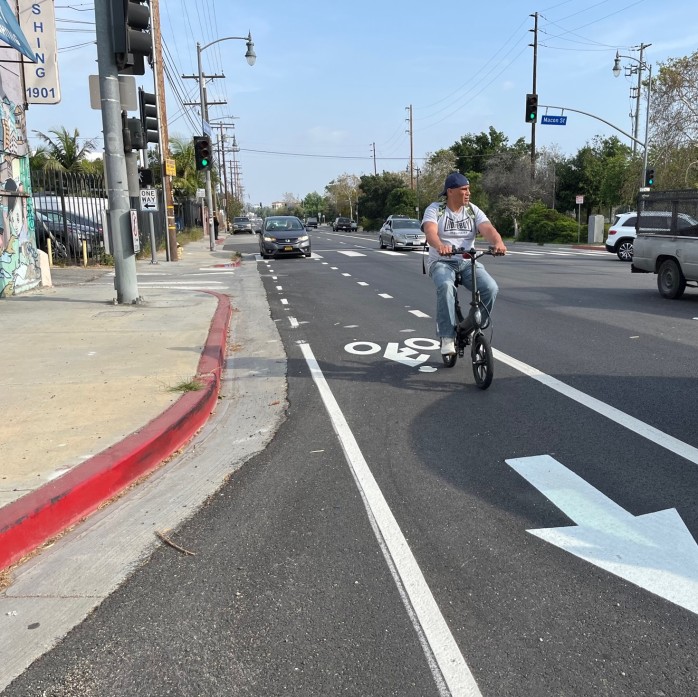 Bike Lanes Recently Added on San Fernando Road and Foothill Boulevard