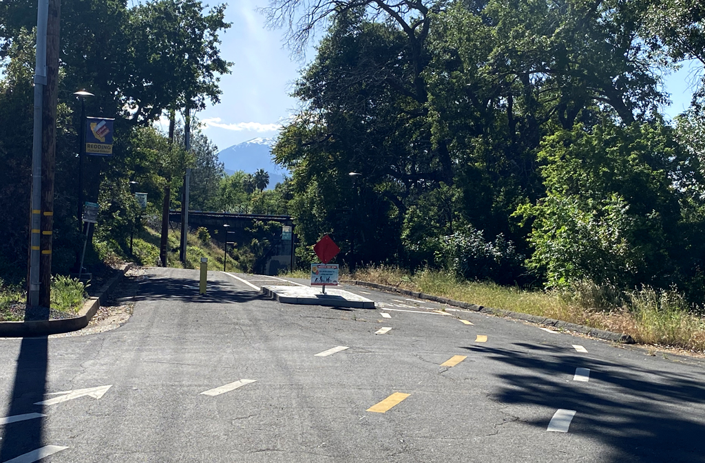 This used to be a street for cars, but has been converted to pedestrian and bike path. Notice the snow still gracing the distant mountains. Photo: Melanie Curry/Streetsblog