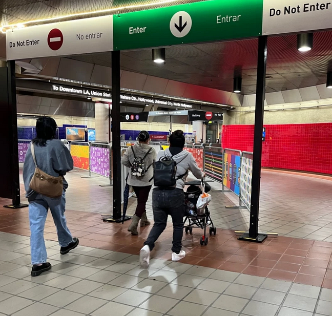Eyes on the Station: New Metal Barriers Funnel Riders at MacArthur Park Station