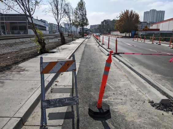 Eyes on the Street: Protected Bike Lanes Going in on Shellmound