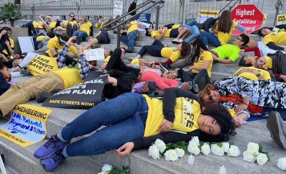 Die-In Rally Calls on Mayor Bass to End Record Traffic Deaths