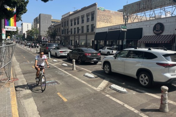 Eyes on the Street: New Modular Curbs on Main Street Protected Bike Lanes