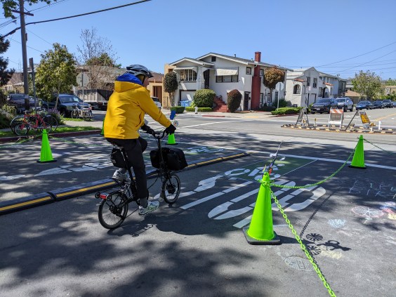 Advocates Pop-Up Safety on 9th Street in Berkeley