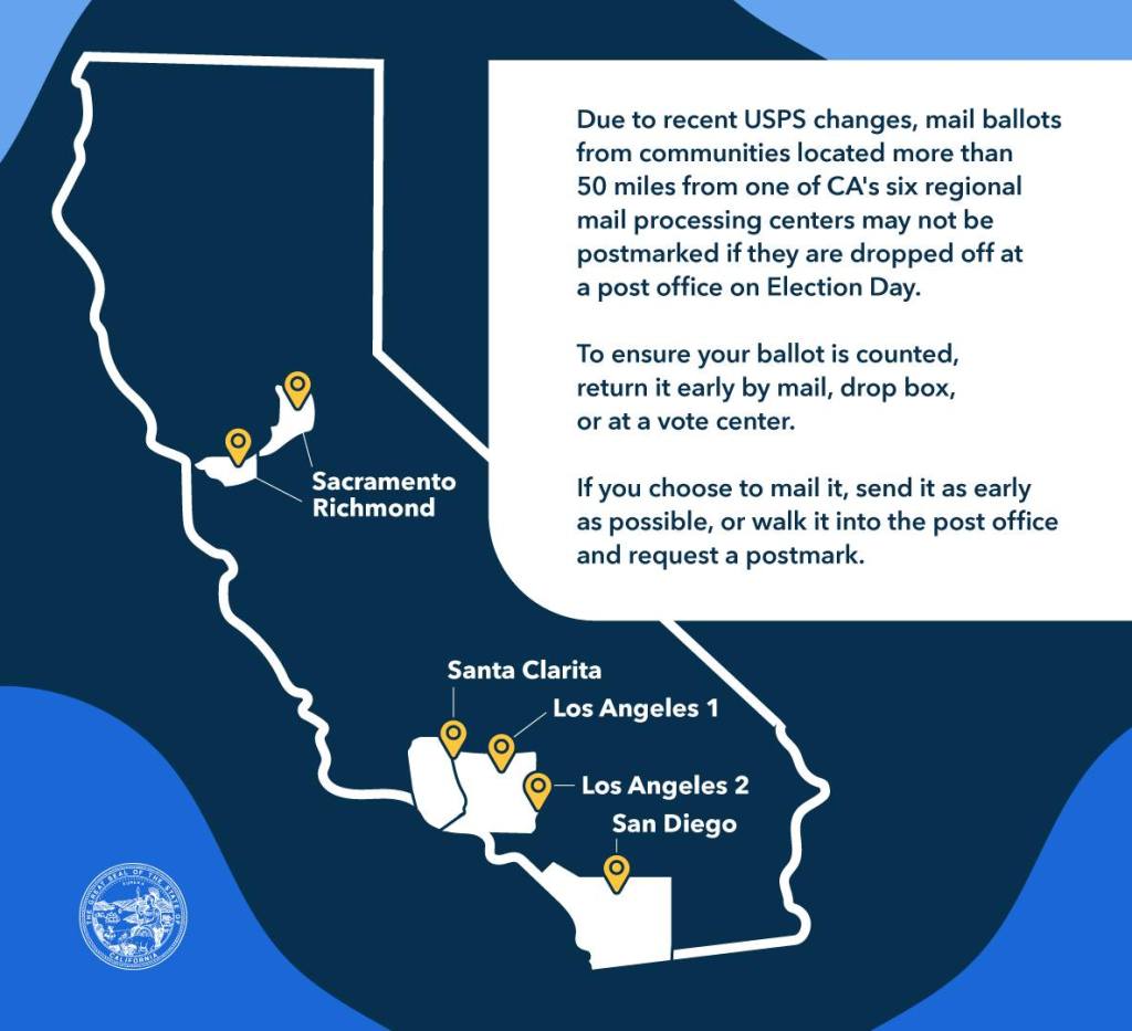 Election PSA – Live Outside of the Bay, LA, OC, or SD? Make a Plan to Vote in Person if that Ballot Isn’t Already in the Mail
