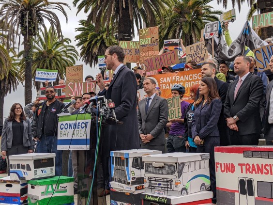 Advocates Rally for Transit Funding Measure Signature Effort