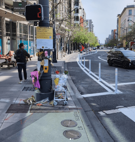 SFMTA Rips Out Yellow Guerrilla Plastic Posts at 4th and Channel. Installs White Plastic Posts Instead