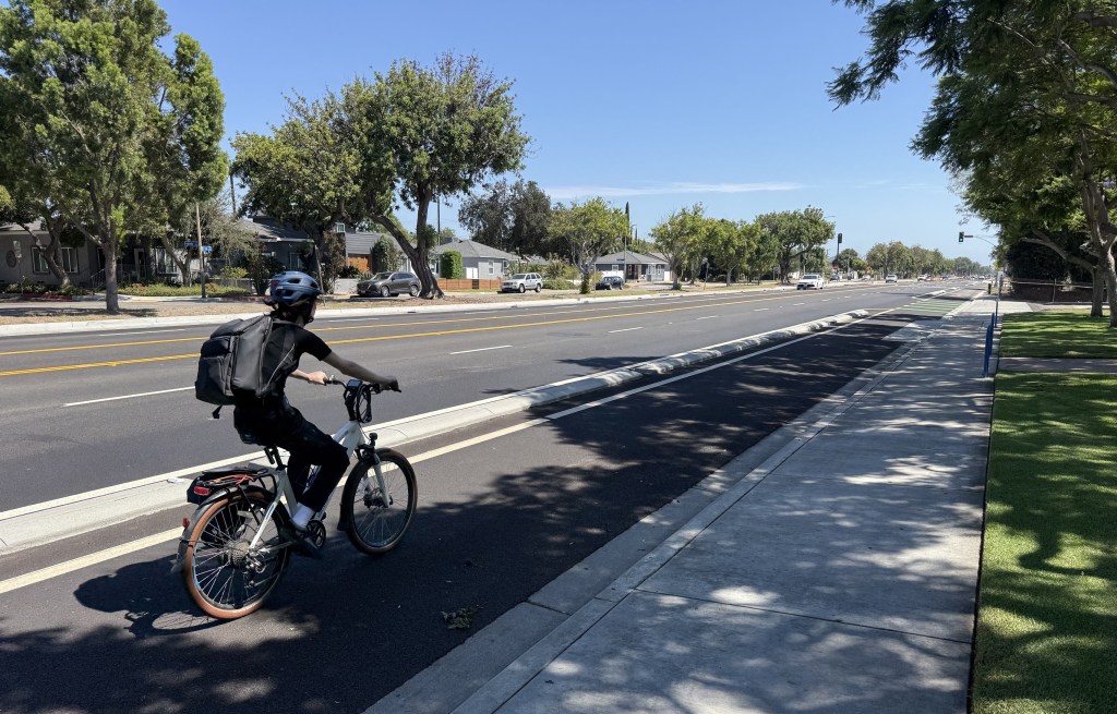 Eyes on the Street: New Concrete-Curb-Protected Bikeway on Clark Avenue in Long Beach