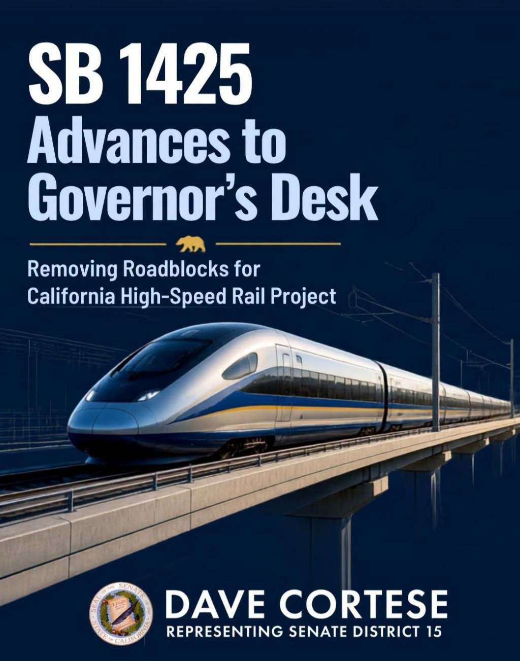 Legislature Sends High-Speed Rail Right-of-Way Bill to Newsom